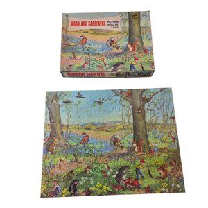 Vintage Rare TUCO Puzzle Woodland Gardeners Triple Thick Pieces Complete